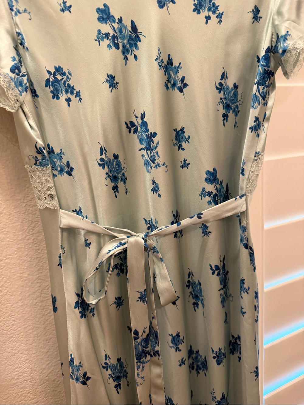 New Reformation Silk Clarisse Blue Floral Square-Neck Maxi Dress. Size 4. - Picture 12 of 12